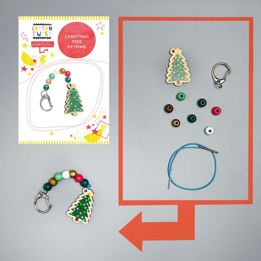 Make Your Own Christmas Tree Keyring Cotton Twist &Keep