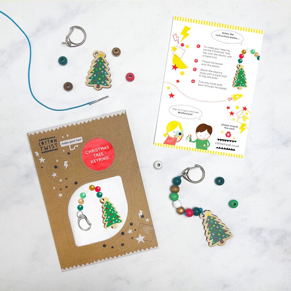 Make Your Own Christmas Tree Keyring Cotton Twist &Keep