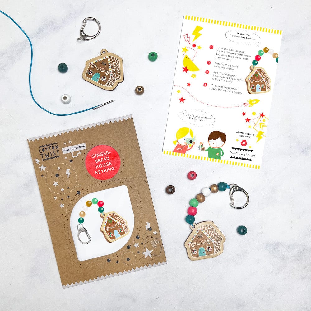 Make Your Own Gingerbread House Keyring Cotton Twist &Keep