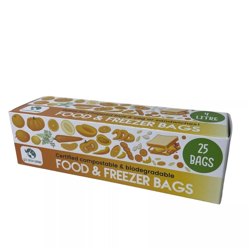 Compostable Food & Freezer Bags - 25 x 4 Litre Eco green Living &Keep