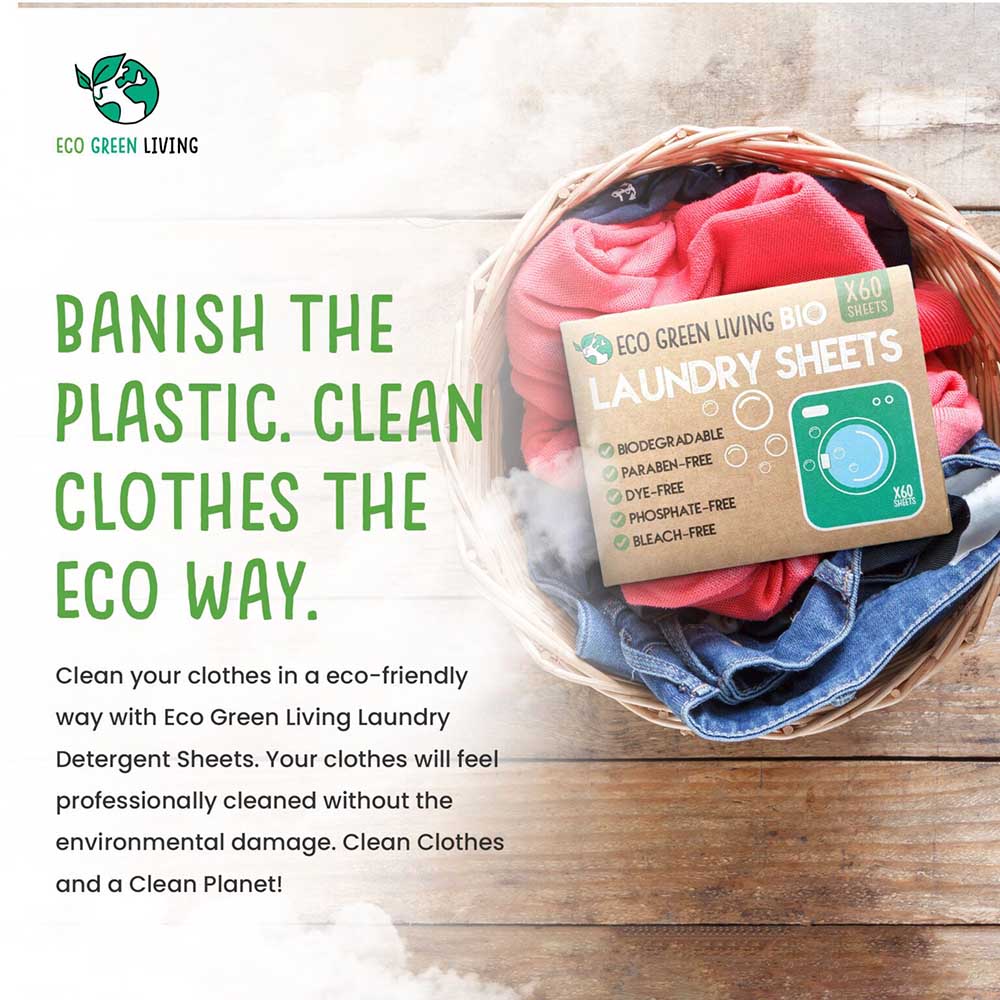 Bio Laundry Detergent Sheets (60) by Eco Green Living &Keep