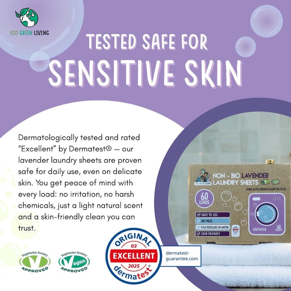 Lavender Non-Bio Laundry Detergent Sheets (60) by Eco Green Living