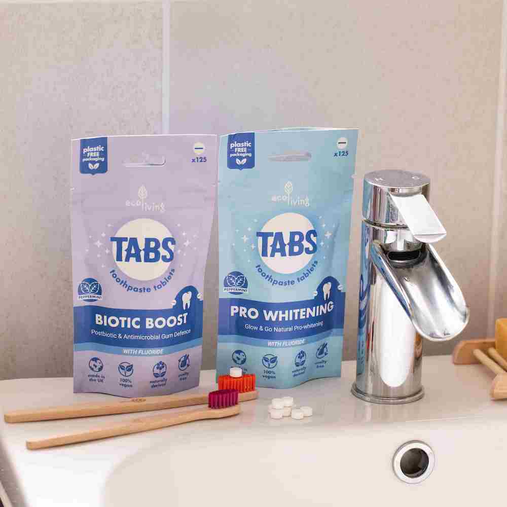 ecoLiving Biotic Boost Pro Whitening Toothpaste Tablets &Keep