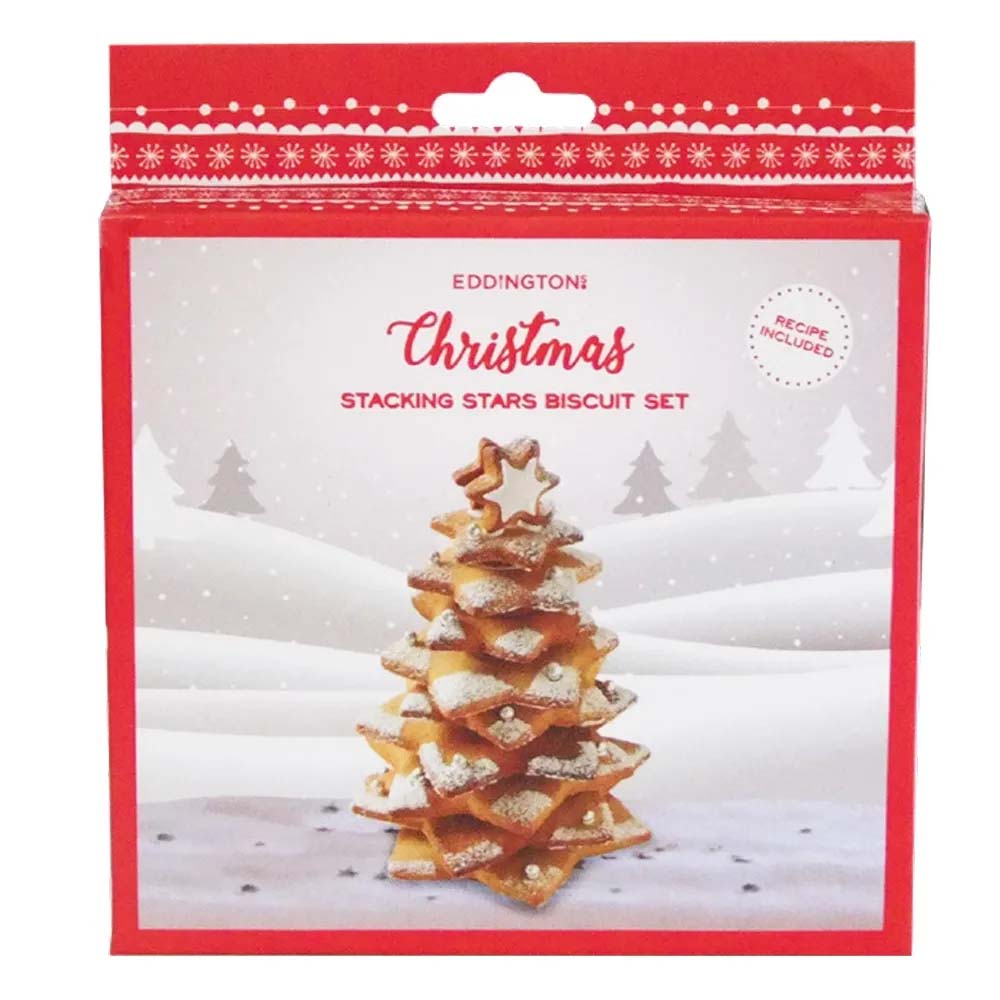 Christmas Tree Stacking Stars Biscuit Cutter Set &Keep