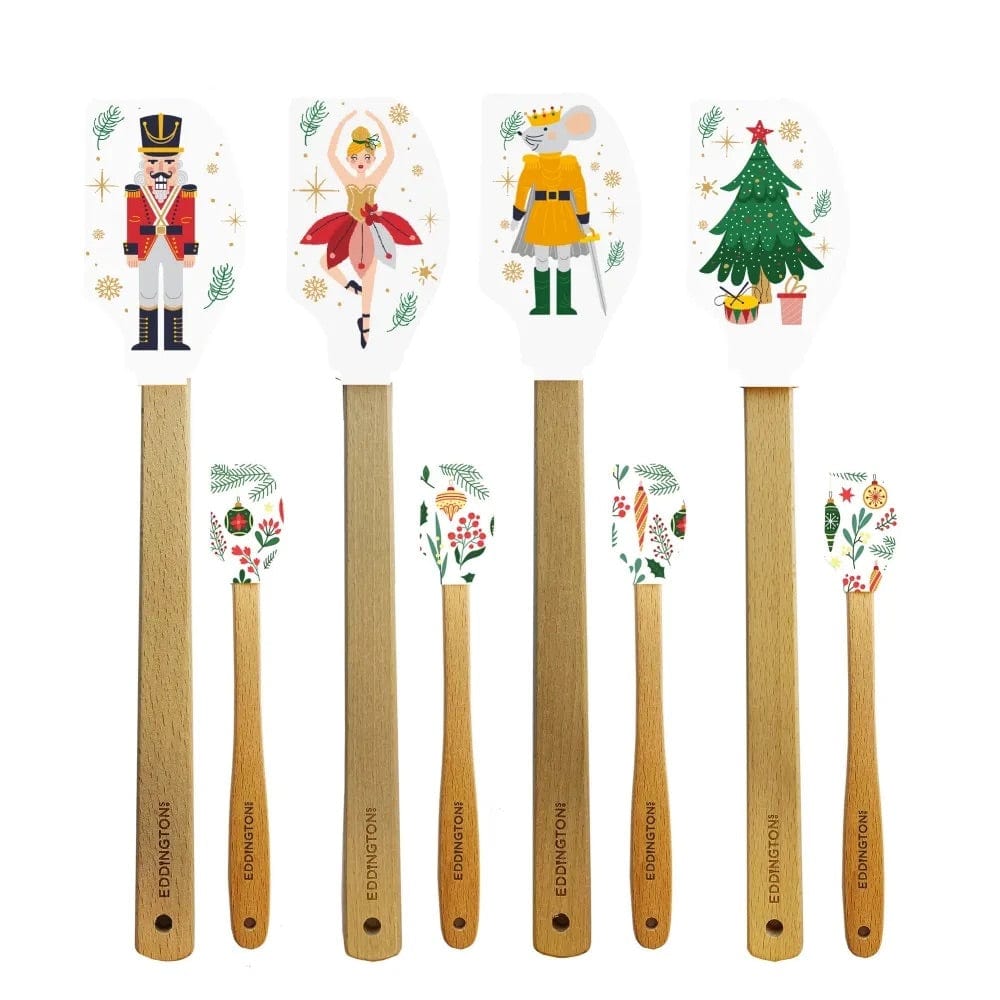 Nutcracker Beech Wood Baking Spatulas - Set of 2 &Keep