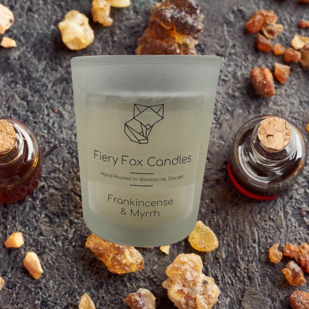 Frankincense & Myrrh Scented Soy Wax Candles Fiery Fox &Keep