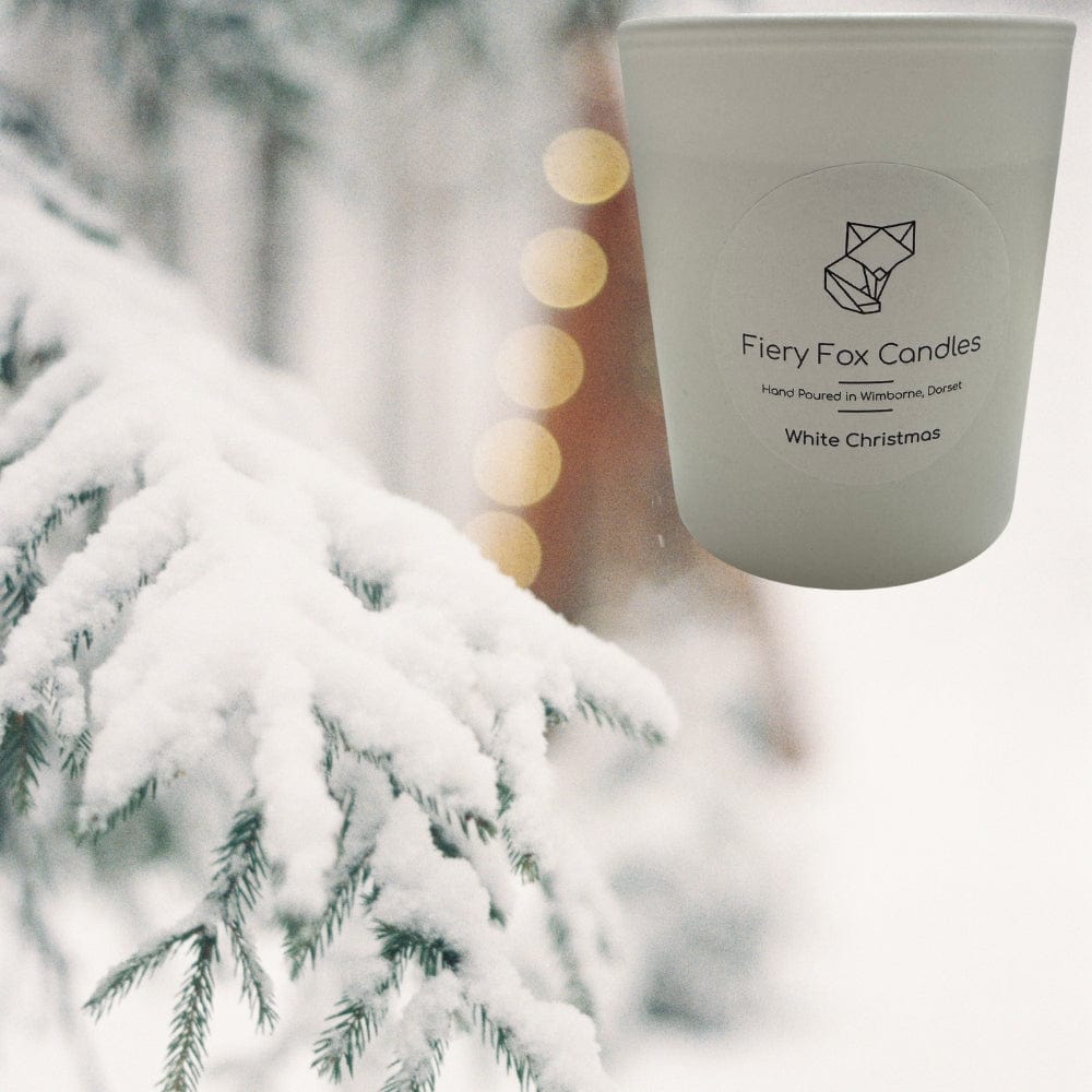 White Christmas Scented Soy Wax Candles Fiery Fox Candles &Keep