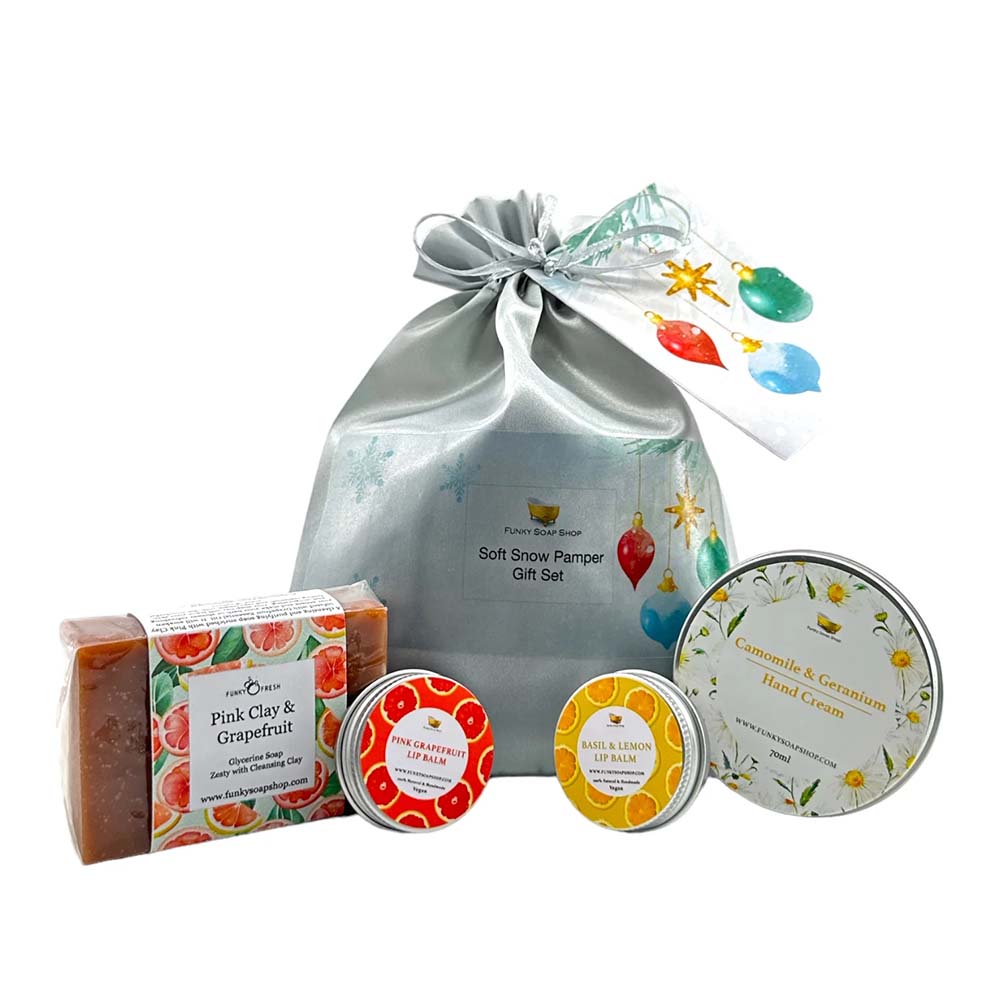 Snow Pamper Christmas Gift Pouch by Funky Soap &Keep