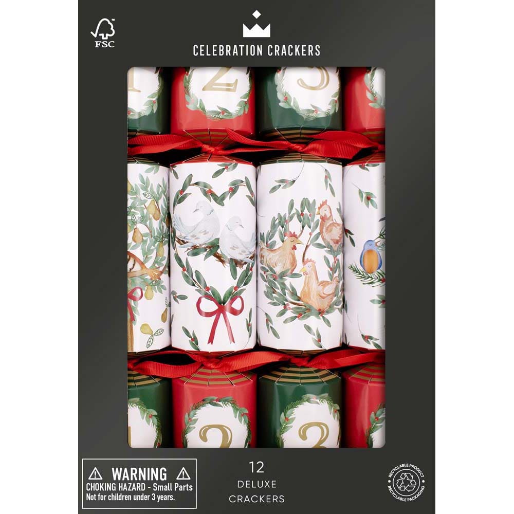 12 Days of Christmas FSC Christmas Crackers Box of 12 &Keep