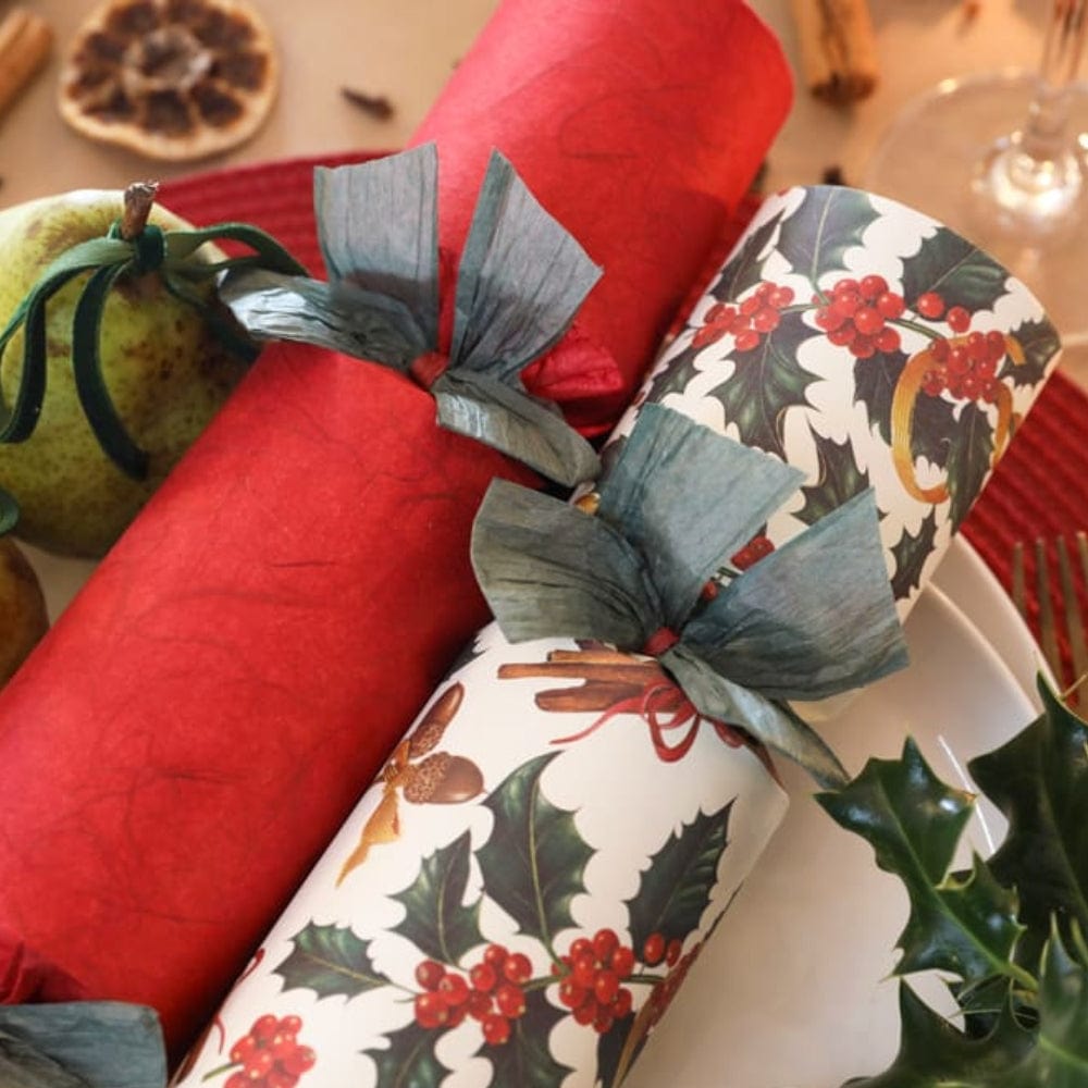 Cinnamon Rouge UK Handmade Luxury Christmas Crackers Box of 6 &Keep