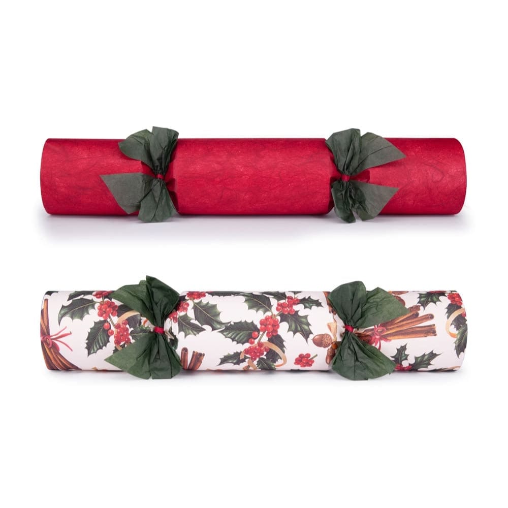 Cinnamon Rouge UK Handmade Luxury Christmas Crackers Box of 6 &Keep