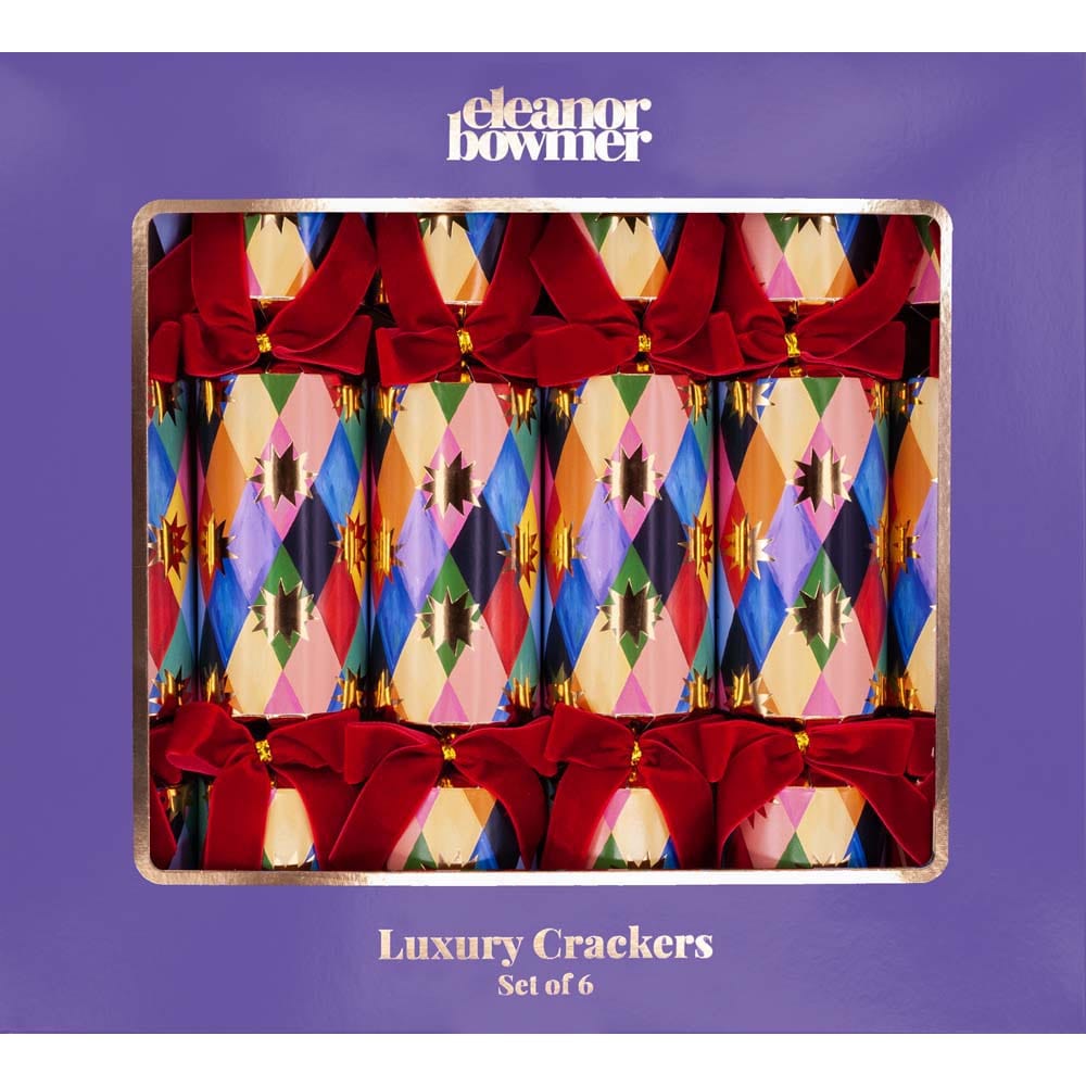 Eleanor Bowmer Harlequin Luxury FSC Christmas Crackers Box of 6 &Keep