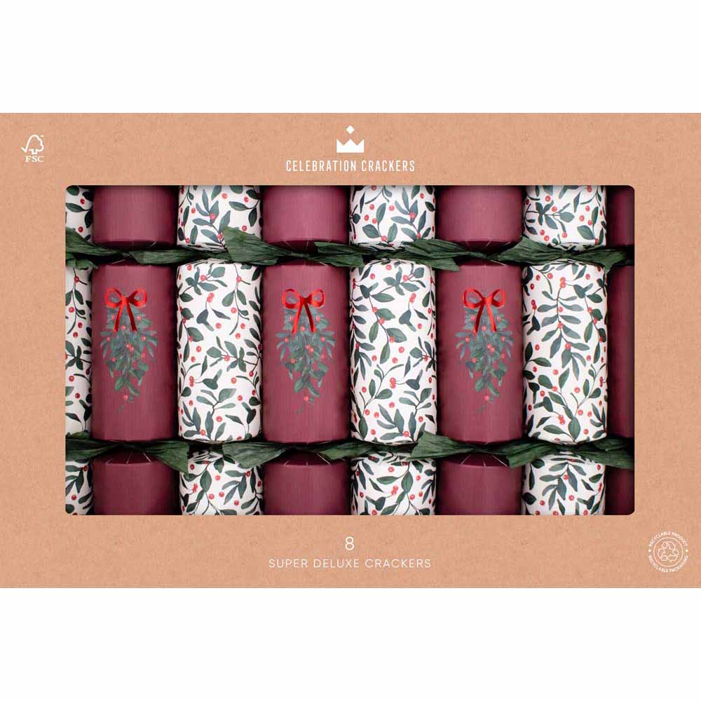 Merry Berry Super Deluxe FSC Christmas Crackers Box of 8 &Keep