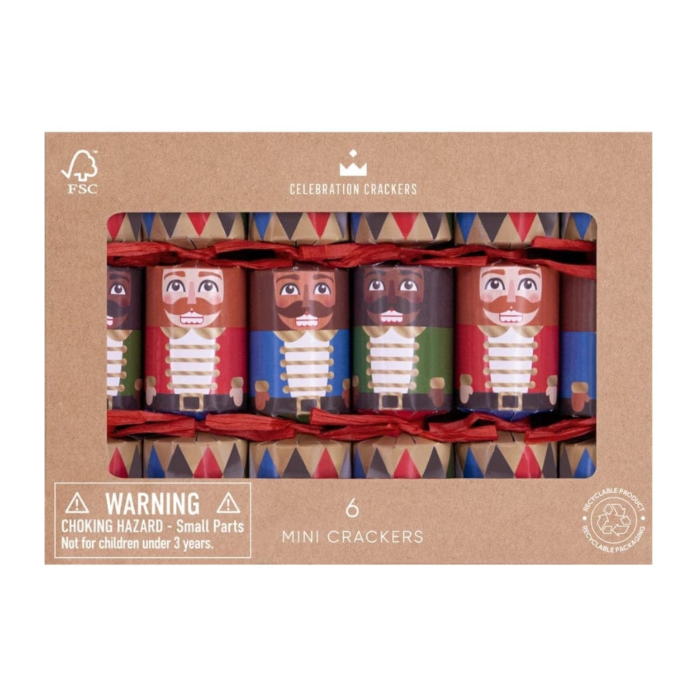 Nutcracker Mini Christmas Crackers Box of 6 &Keep