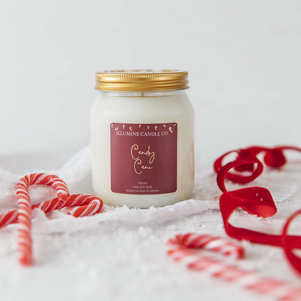 Candy Cane Soy Wax Candle Illumine Candle Co. &Keep