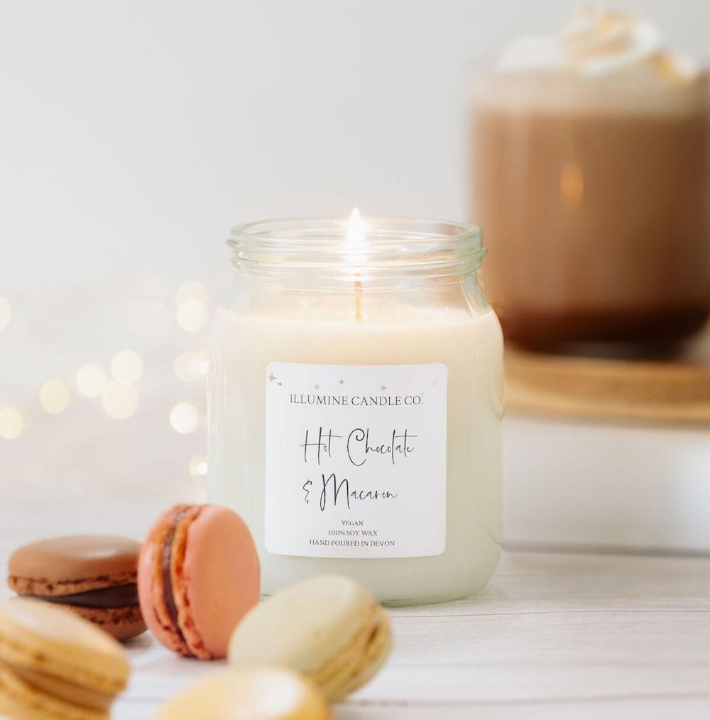 Hot Chocolate & Macaron Soy Wax Candle Illumine Candle Co &Keep