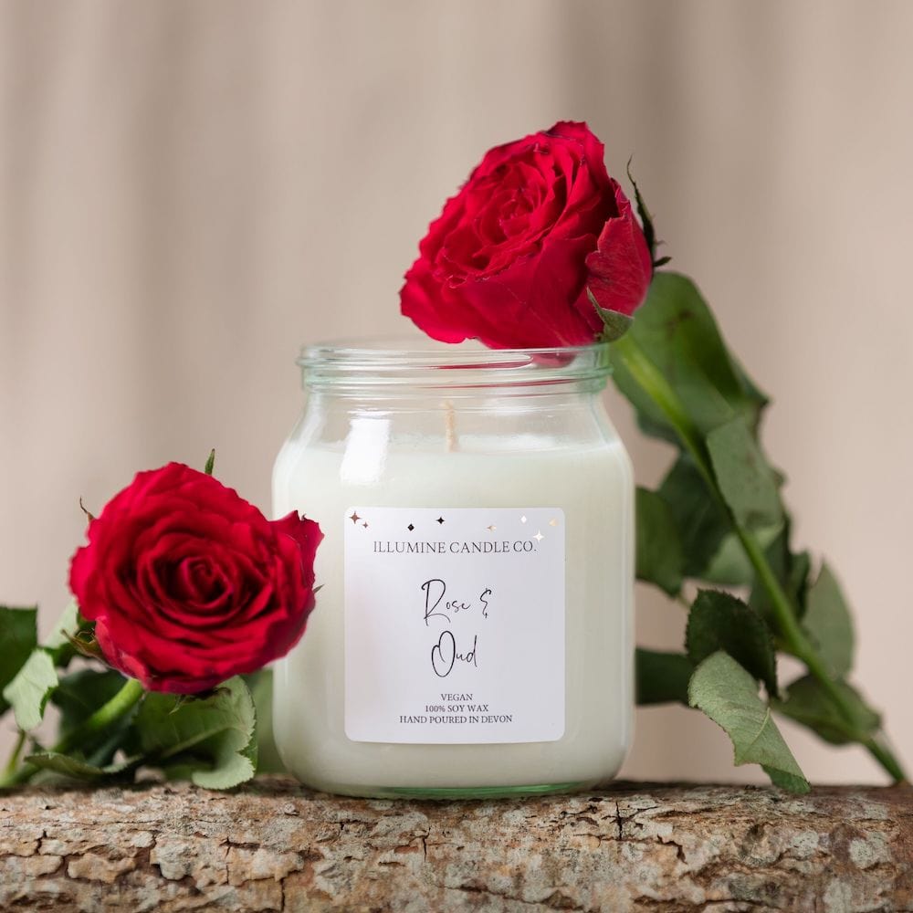 Rose & Oud Soy Wax Candle Illumine Candle Co. &Keep