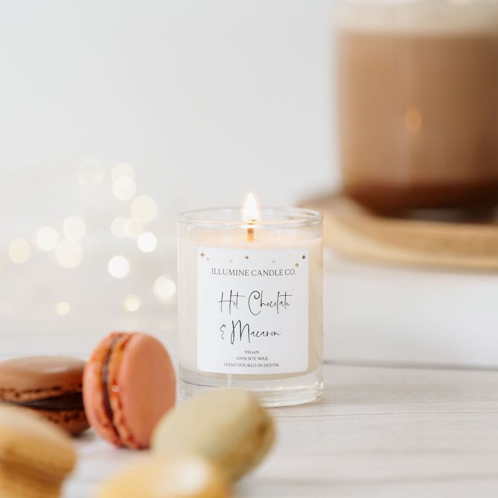 Hot Chocolate & Macaron Soy Wax Candle Illumine Candle Co &Keep