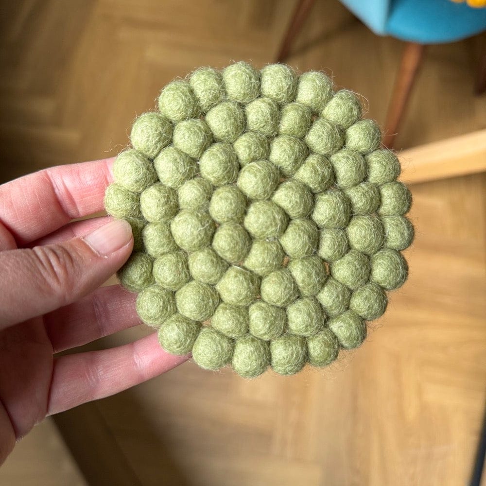 Fairtrade Wool Felt Coaster Pistachio &Keep