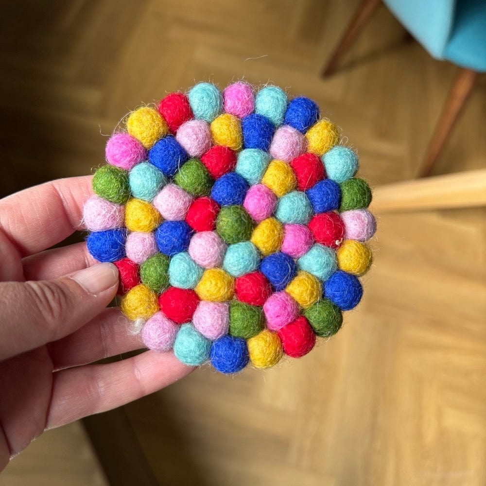 Fairtrade Wool Felt Coaster Rainbow &Keep