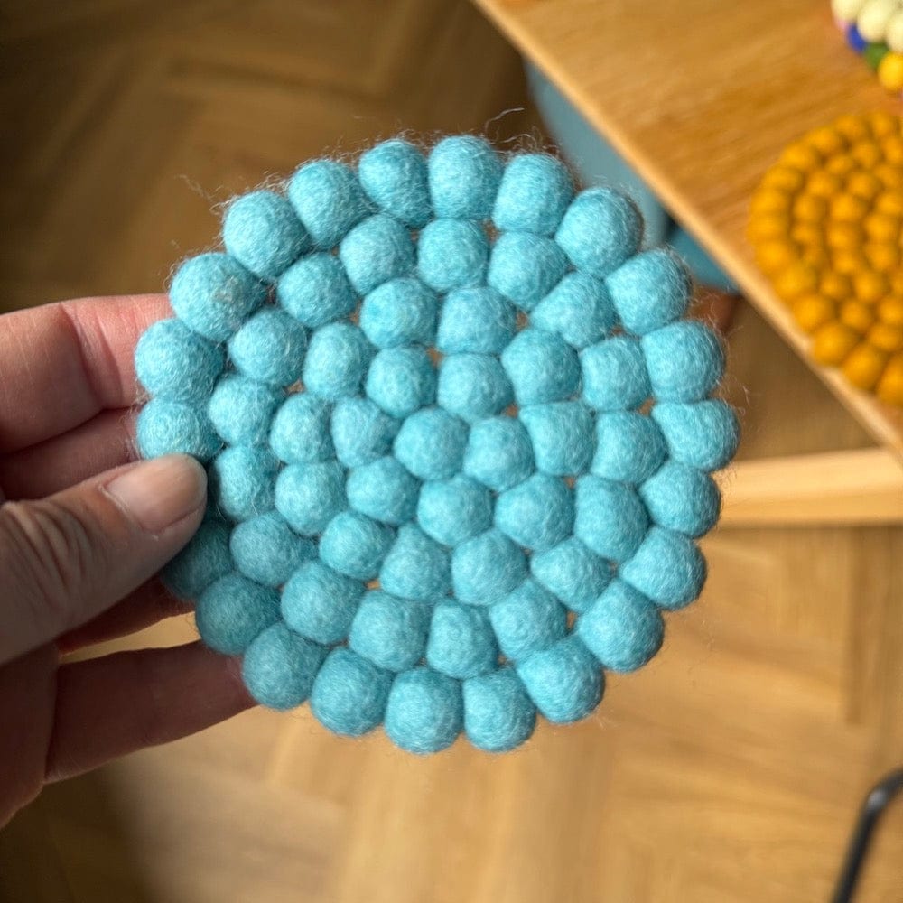 Fairtrade Wool Felt Coaster Turquoise &Keep