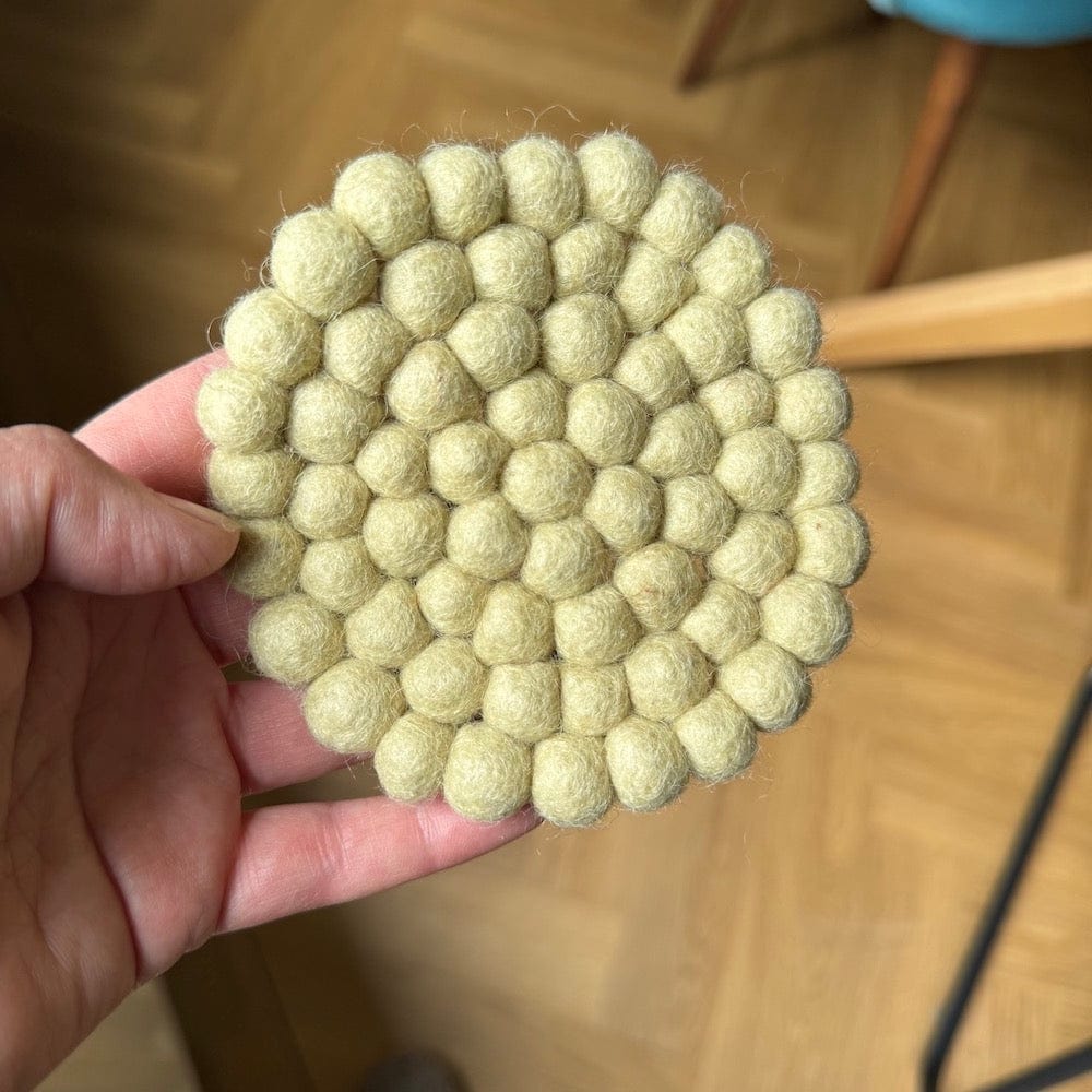 Fairtrade Wool Felt Coaster Vanilla &Keep