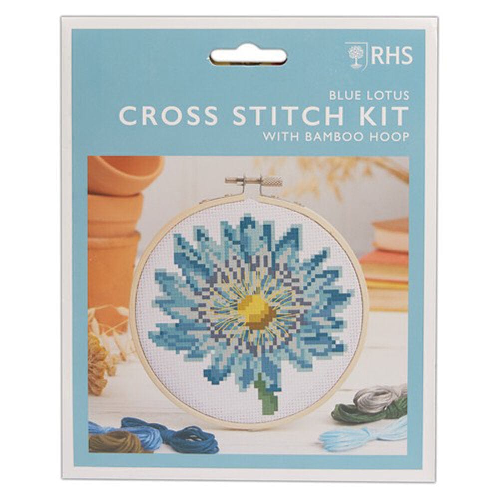 RHS Cross Stitch Kit - Blue Lotus &Keep