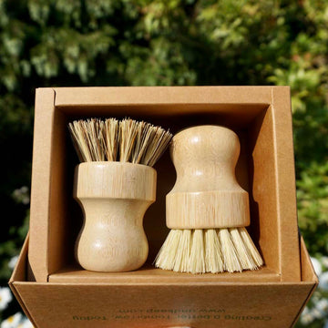 2 Pack Kitchen Dish Brush Natural sisal wooden Handle Dish