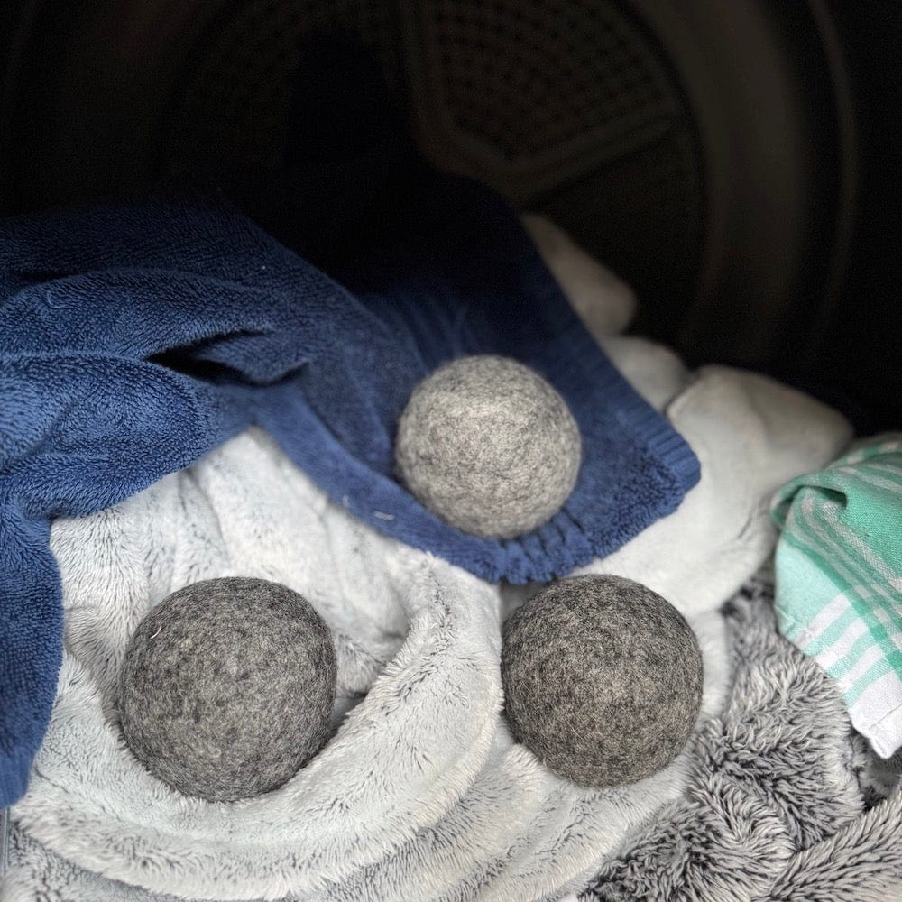 Wool Dryer Balls - Grey Set of 3 & Storage Bag &Keep
