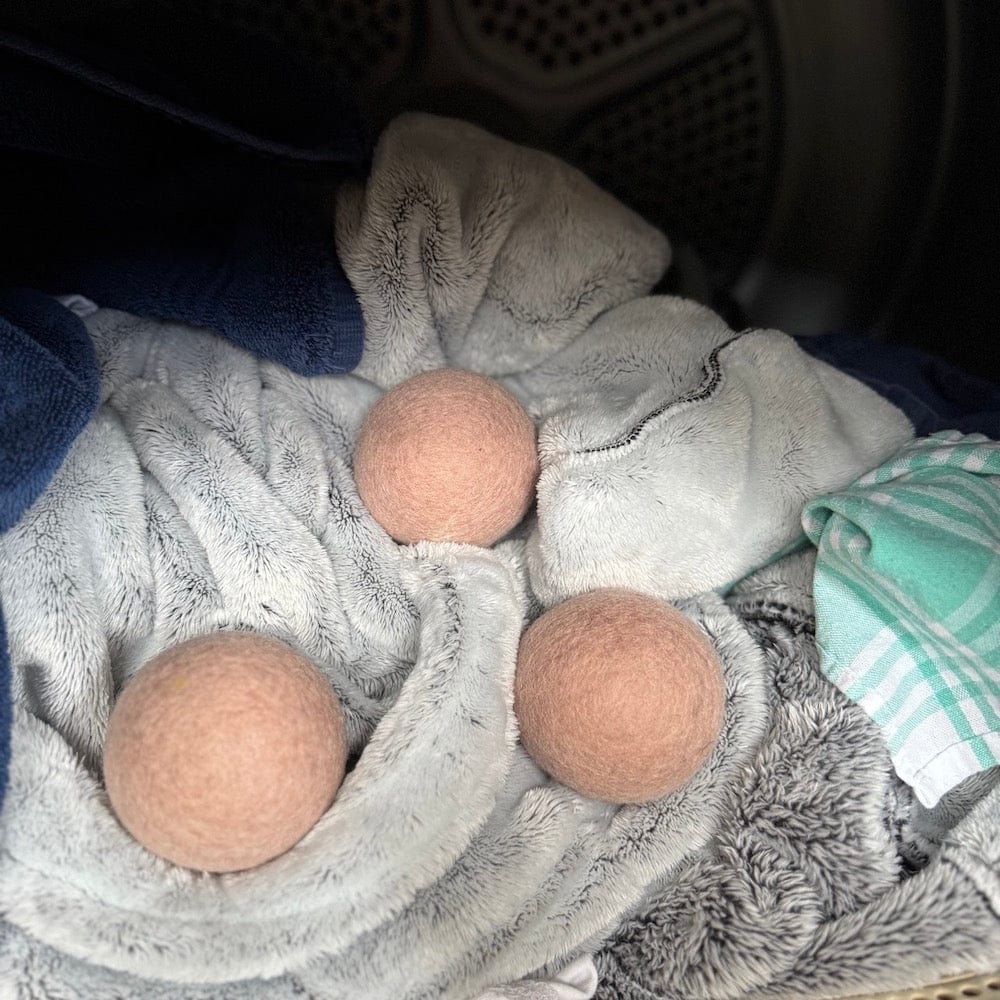 Wool Dryer Balls - Pink Set of 3 & Storage Bag &Keep