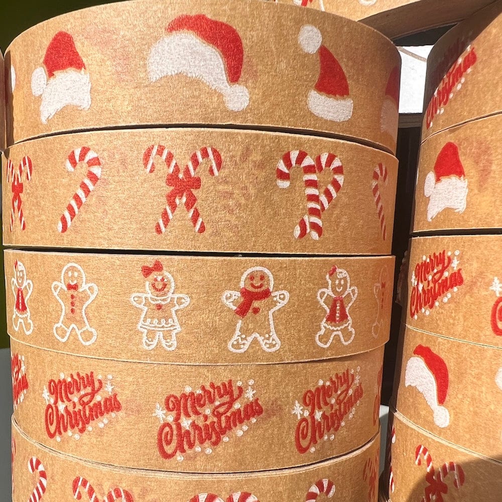 Red & White Festive Paper Tape 24mm x 50m &Keep