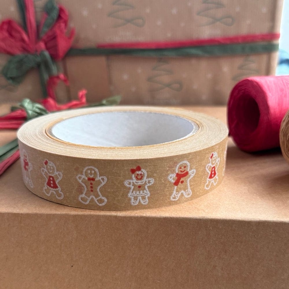 Gingerbread Red & White Festive Paper Tape 24mm x 50m &Keep