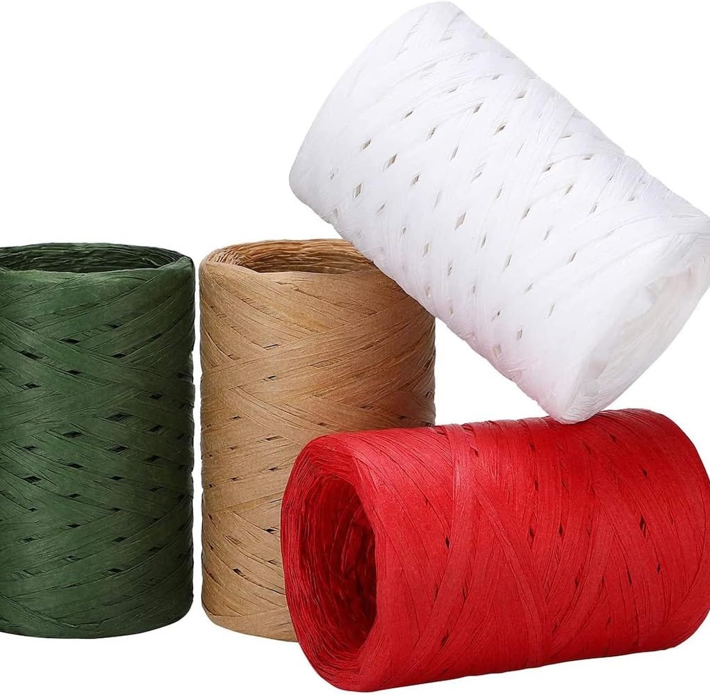 Christmassy Paper Raffia Ribbon 150m Biodegradable Eco | &Keep