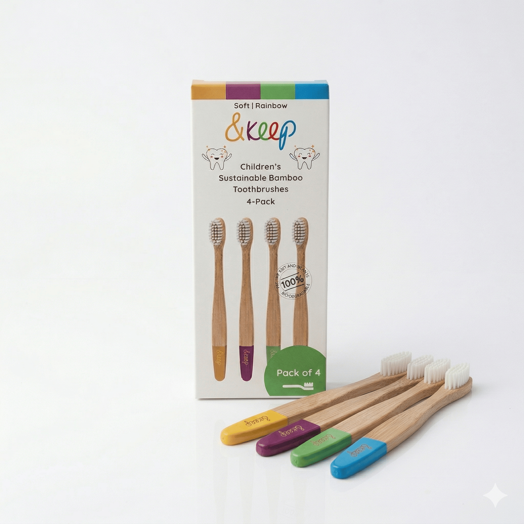 &Keep Bamboo Toothbrushes Pack 4