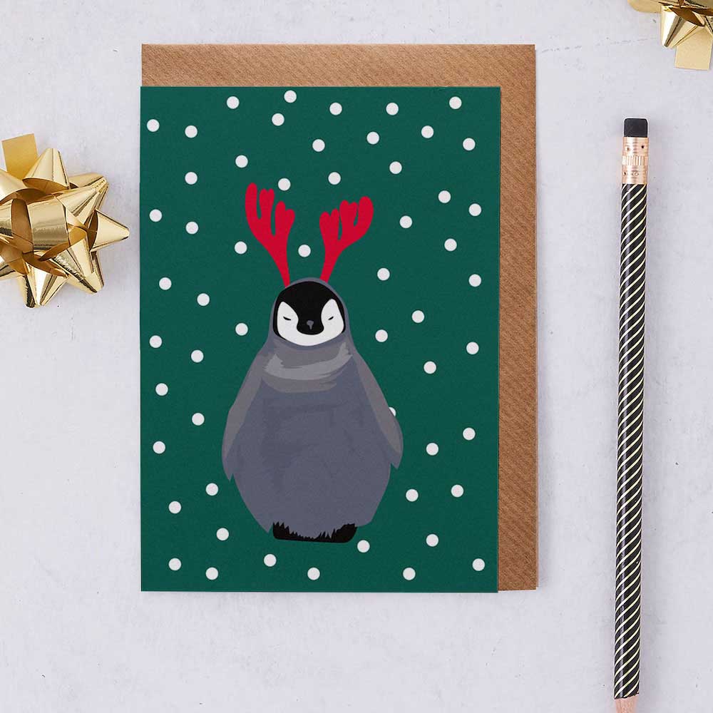 Baby Penguin Christmas Card Lorna Syson &Keep