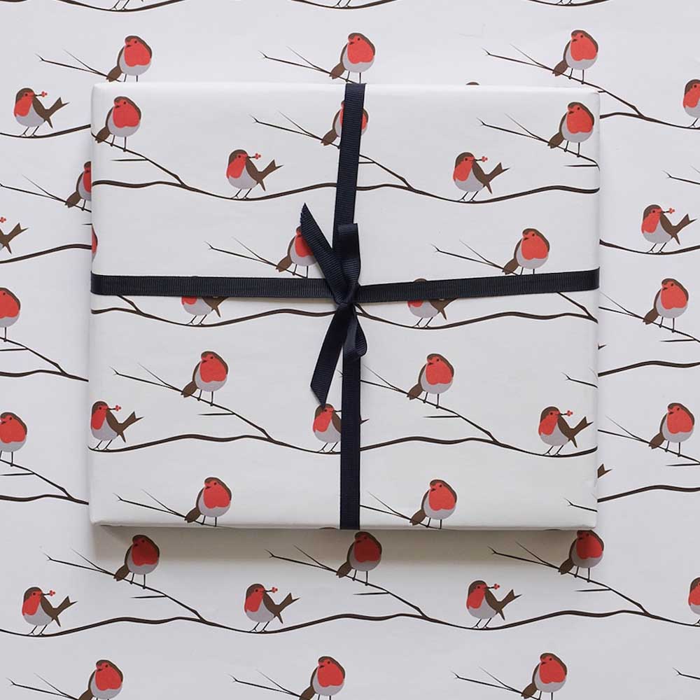 Christmas Robin Wrapping Paper Lorna Syson &Keep