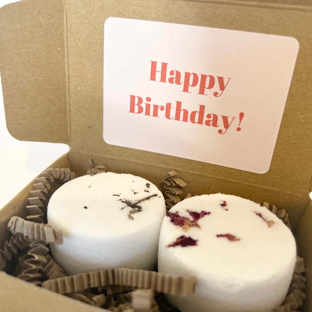 Two Piece Mini Shower Steamer Gift Set - Happy Birthday &Keep