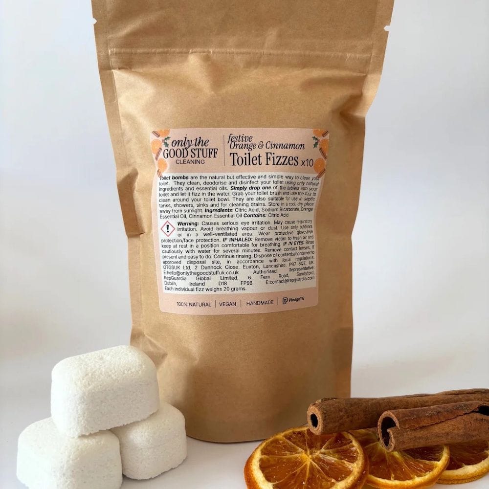 Festive Toilet Fizzes - Orange & Cinnamon Pack of 10 Only The Good Stuff &Keep