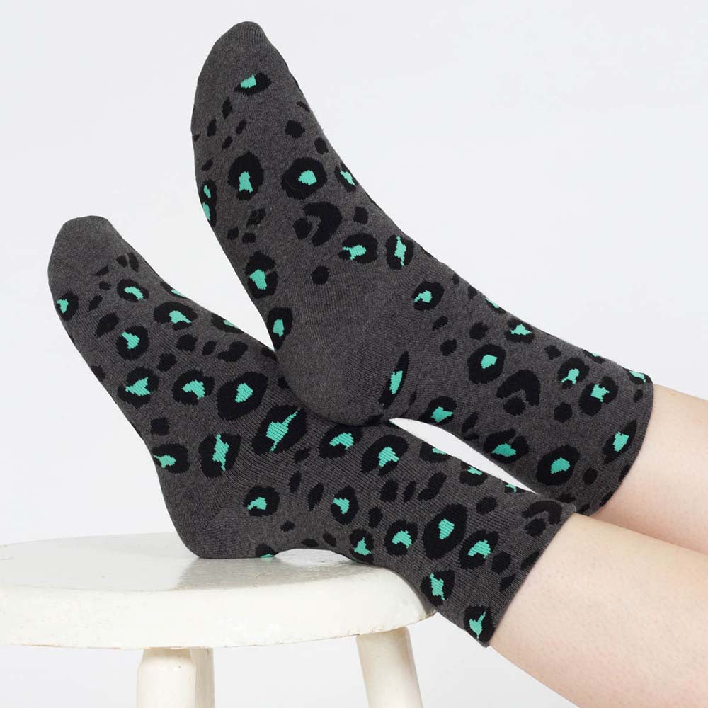 Leopard Print Women's Organic Cotton Socks by Thought &Keep