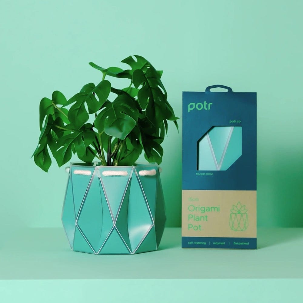 origami planter pots POTR Self Watering Origami Plant Pot
