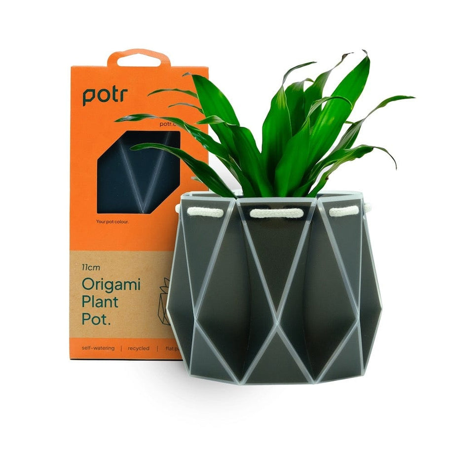 grey slate plant pots POTR Self Watering Origami Plant Pot