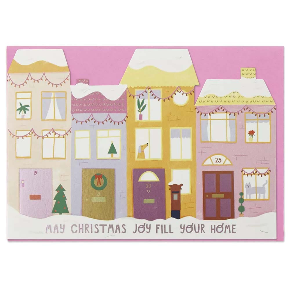 Christmas Joy Fill Your Home Greetings Card Raspberry Blossom &Keep