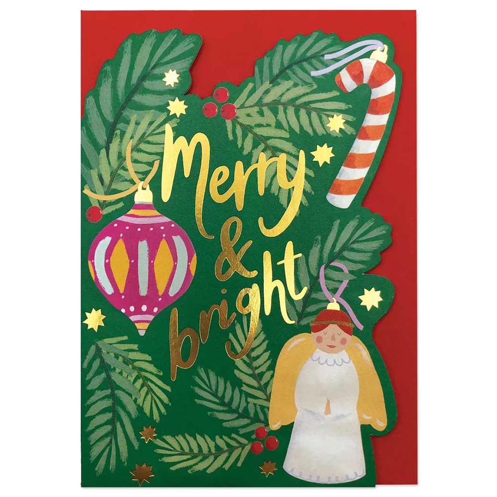 Merry & Bright Christmas Card Raspberry Blossom &Keep
