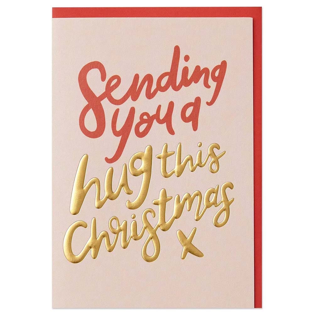 Sending Hugs Box of 6 Christmas Cards Raspberry Blossom &Keep