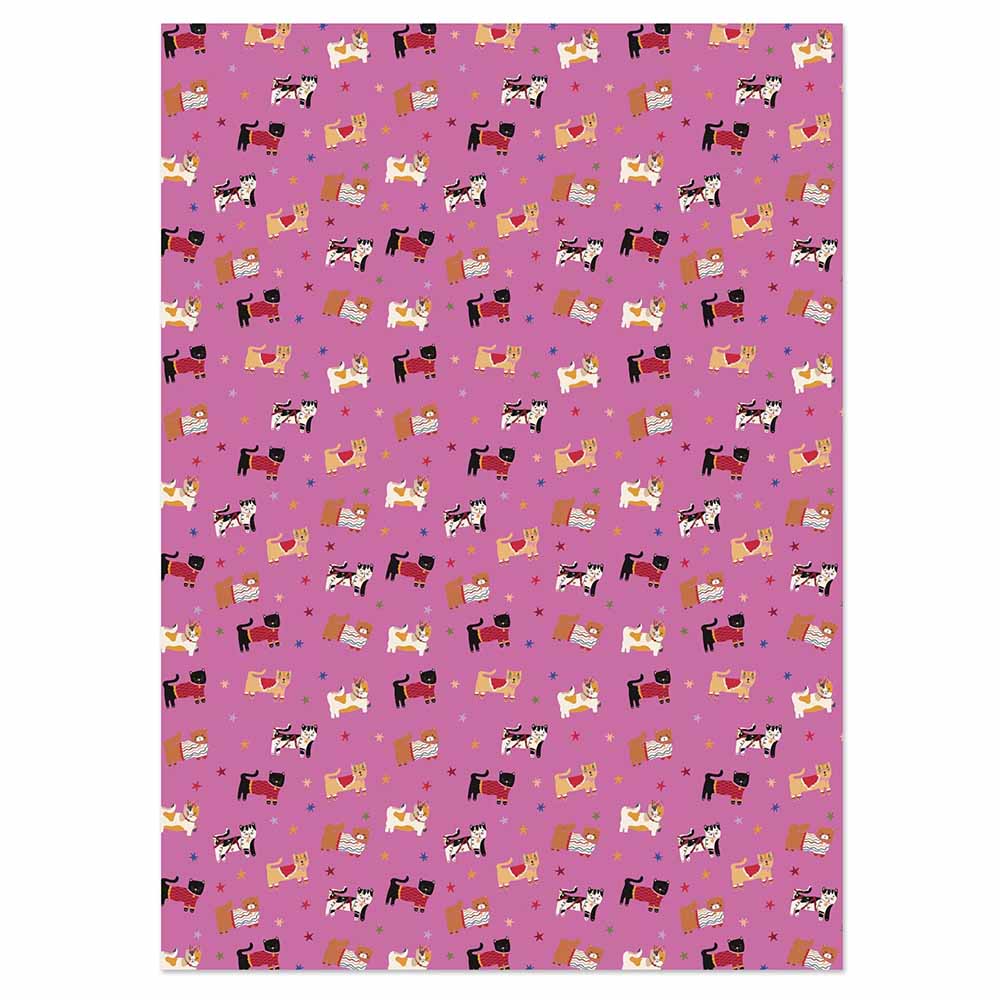 Christmas Cats Wrapping Paper Raspberry Blossom &Keep
