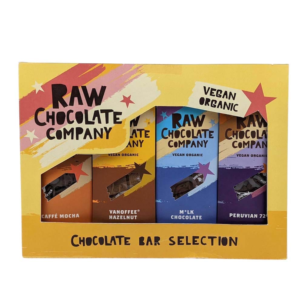 Vegan Organic Chocolate Bar Selection Box by Raw Chocolate Company &Keep