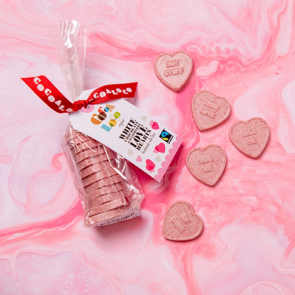 White Chocolate & Raspberry Love Hearts by Cocoa Loco &Keep