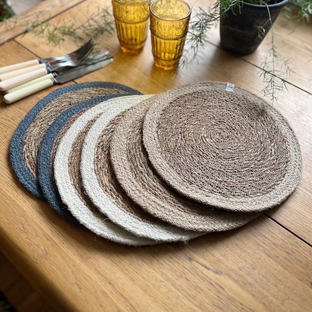 Respiin Set of 6 Seagrass & Jute Tablemats - Naturals &Keep