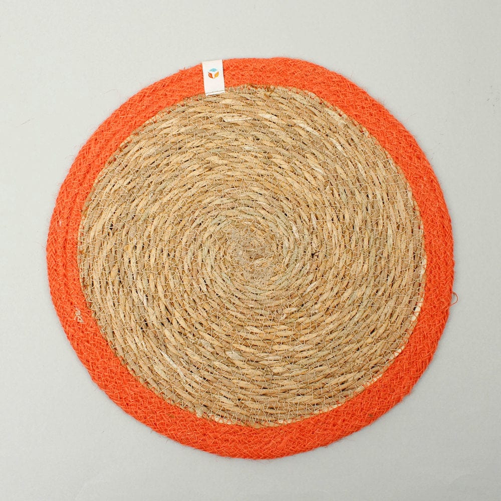 Respiin Set of 6 Seagrass & Jute Tablemats - Rainbow &Keep