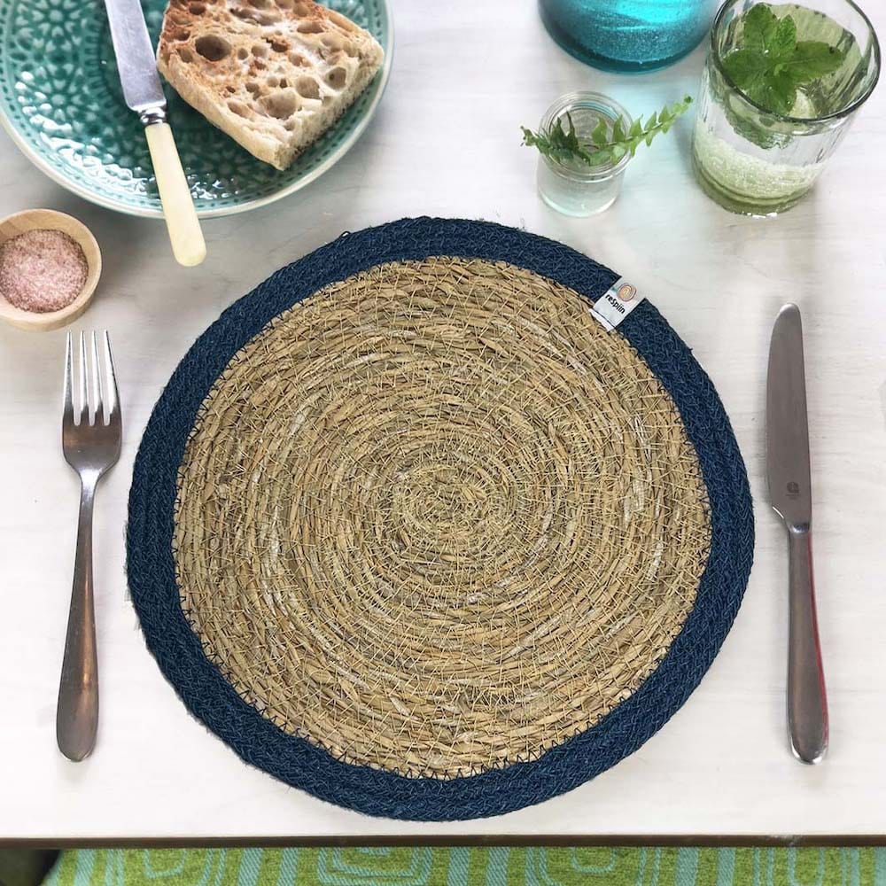 Respiin Set of 6 Seagrass & Jute Tablemats - Rainbow &Keep